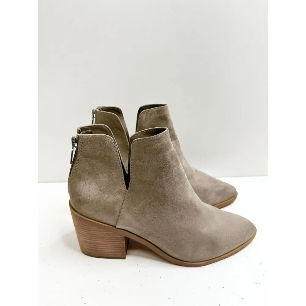 BP Boots Womens 10 Brynne‎ Gray Block Heel Cut Out Zip Western Booties
